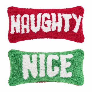 C&F Home Naughty/Nice Reversible Christmas Throw Pillow