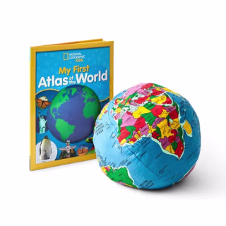 National Geographic Kids My First Atlas of the World and Hugg-A-Planet Globe Set