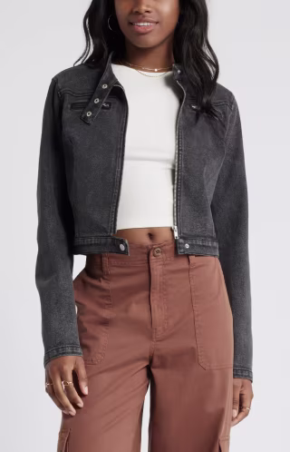 Zip Front Denim Jacket