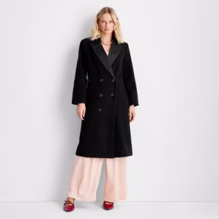 Notched Lapel Double-Breasted Coat