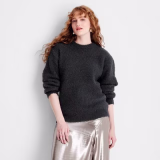 Crewneck Relaxed Teddy Sweater
