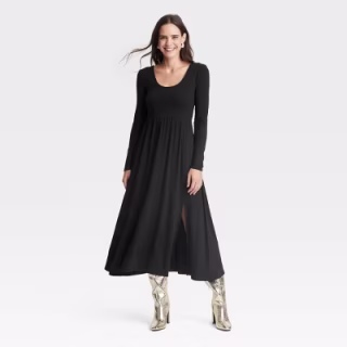 Long Sleeve Knit Ballet Maxi Dress