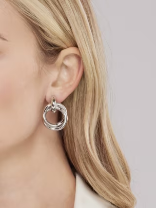 Double Ring Drop Earrings