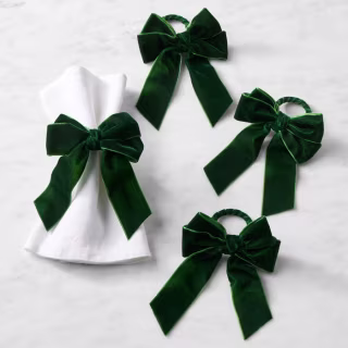 Velvet Bow Napkin Rings (Set of 4)