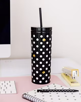 Kate Spade New York Insulated Tumbler with Reusable Straw