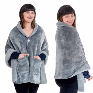 EzrAllora Premium Double Layer Poncho Blanket