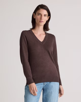 Cotton Cashmere V-Neck Sweater