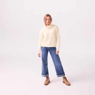 Fisherman Cowl Neck Sweater