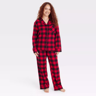 Buffalo Check Flannel Holiday Matching Family Pajama Set