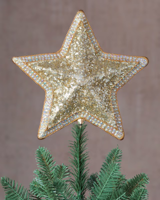 All Over Beaded Star Christmas Tree Topper