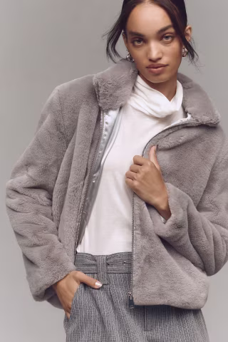 Sanctuary Cropped Faux-Fur Coat