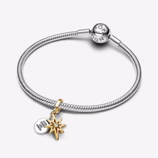Silver bracelet with diamond star charm