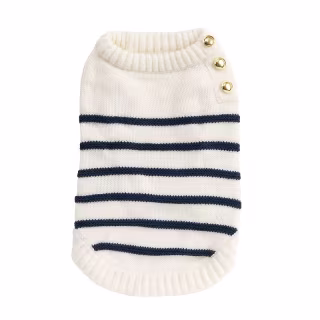 Henley Striped Dog Sweater