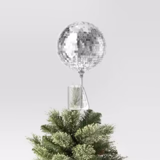 Mirrored Ball Christmas Tree Topper Silver