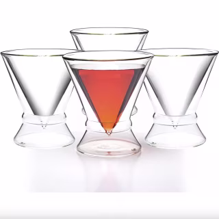 Stemless Martini Glasses Double Walled (Set of 4)