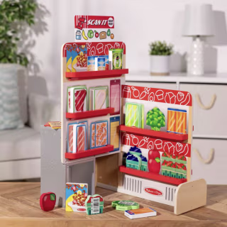 Wooden Scan It! Shop Mart Play Set With Scanner And Wooden Play Food