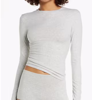 SKIMS Stretch Cotton Jersey Long-Sleeve Shirt