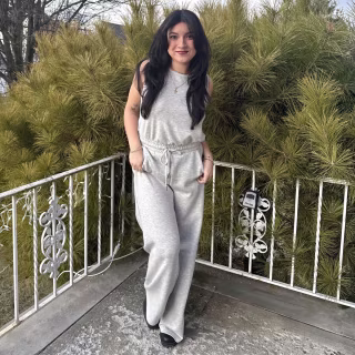 Scoop Scuba Knit Racerback Wide Leg Jumpsuit