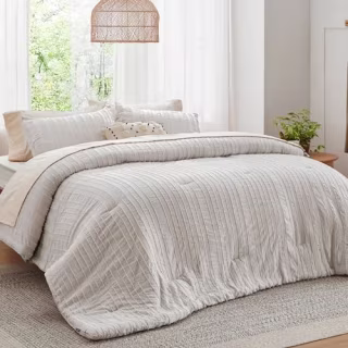 Bedsure Embroidery Boho Striped Comforter Set