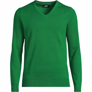 Men's Fine Gauge Cotton V Neck Sweater