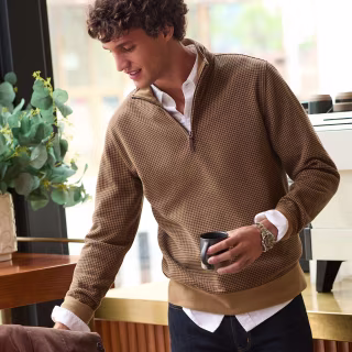 Men's Bedford Rib Quarter Zip Sweater