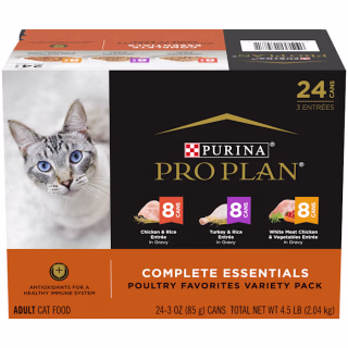 Purina Pro Plan Gravy Complete Essentials Wet Cat Food (24-pack)