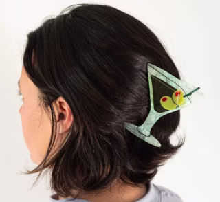 Large Martini Hair Claw Clip