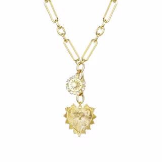 Sun Heart Charm Necklace