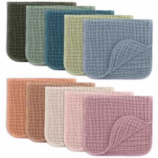 Comfy Cubs Muslin Burp Cloths (Pack of 10)