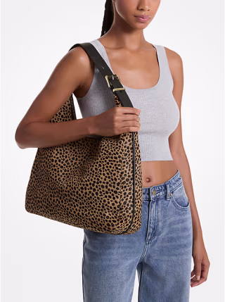 Nolita Large Cheetah Print Calf Hair Shoulder Bag