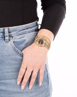 Genuine Crystal Accented Bracelet Watch