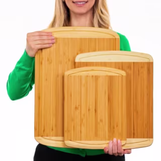 Organic Bamboo Cutting Board - Set of 3