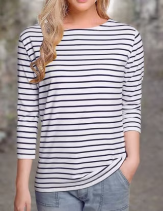 3/4 Sleeve Striped Shirt