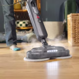 SpinWave SmartSteam Mop with LED Lights and Removable Tank