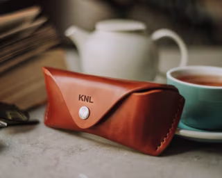 Personalized Leather Sunglasses Case