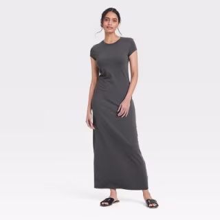 Short Sleeve Knit Maxi Dress