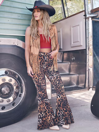 Animal Print Bell Bottoms