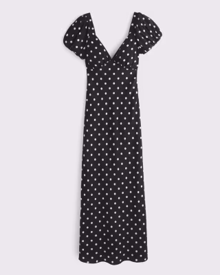 Puff Sleeve Midi Dress