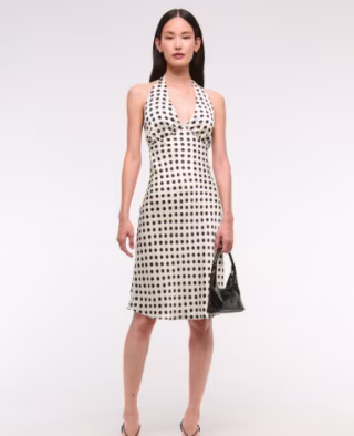 Halter Knee-Length Slip Dress