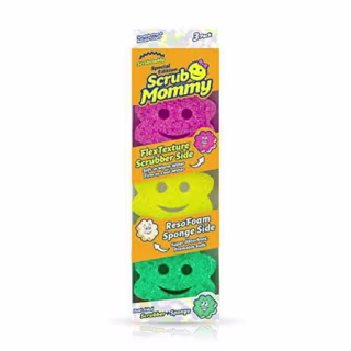 Power Flower Dual-Sided Scrub Sponge (Set of 3)