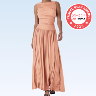 Ribbed Boat Neck Asymmetric Flowy Maxi Dress