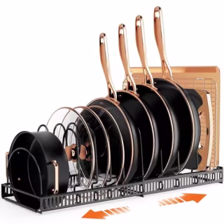 Expandable Pot and Pan Organizer Rack