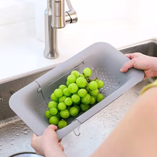 Blue Gingko Over the Sink Colander Strainer Basket