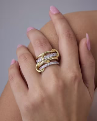 14K Gold Plated Interlocked Stackable Rings