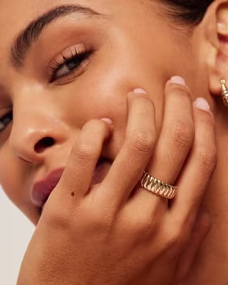 14K Gold-Plated Chunky Statement Ring