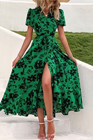 Pretty Garden Wrap Maxi Dress