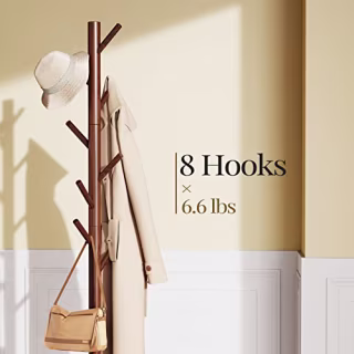 Pipishell Sturdy Wooden Coat Tree