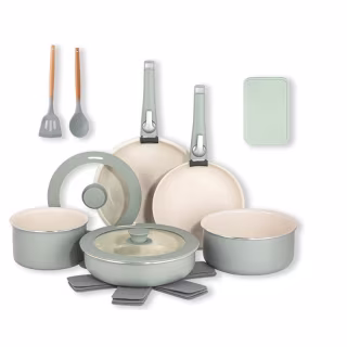 18-Piece Detachable Handle Ceramic Nonstick Cookware Set