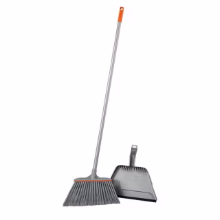 HDX Angled Broom and Step-On Dustpan Set
