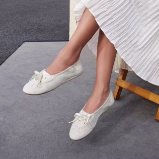 Round-Toe Satin Sneakers